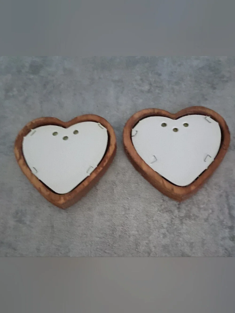 Home Interiors Brown Wooden Heart Mirrors with Silver Glass
